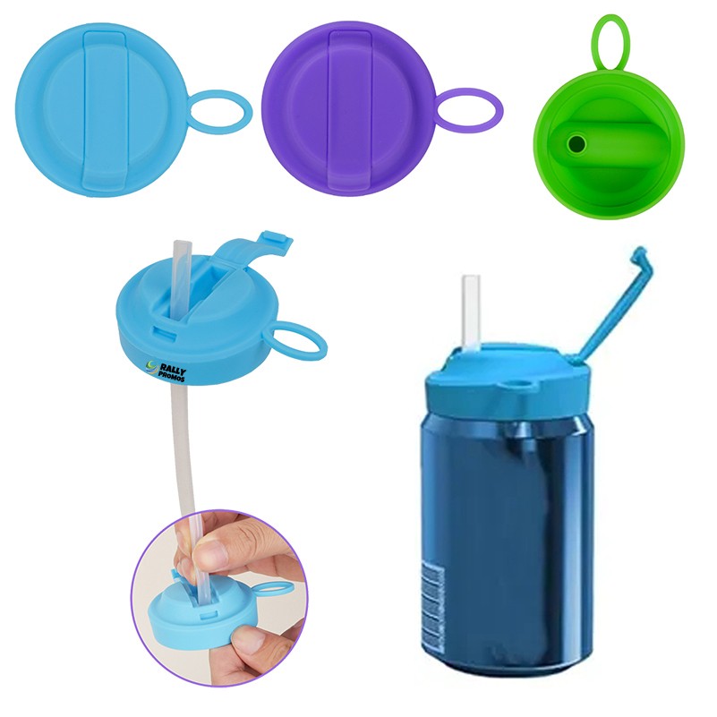 Silicone Soda Can Lids With Straw 5