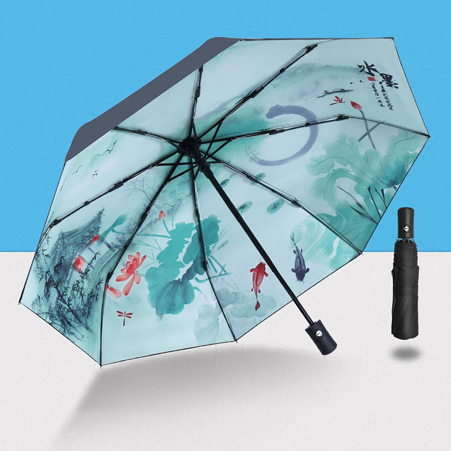 8-Rib Automatic Compact Travel Umbrella 4