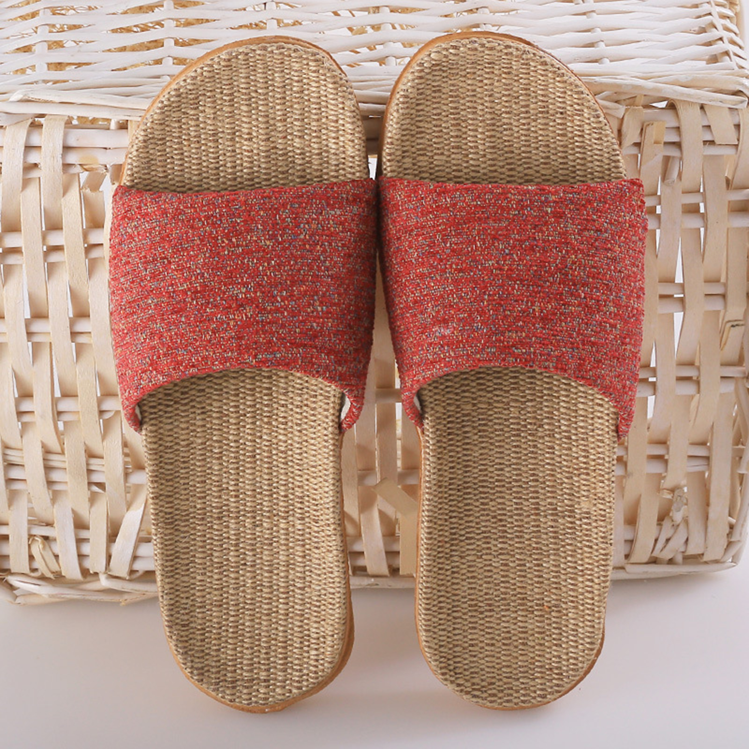Lightweight Soft Cotton Linen Open-Toe Slippers 5
