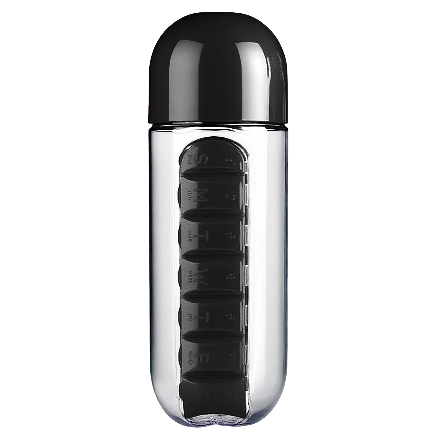 20 OZ Portable 7-Day 2-In-1 Plastic Pill Case With Water Bottle 6