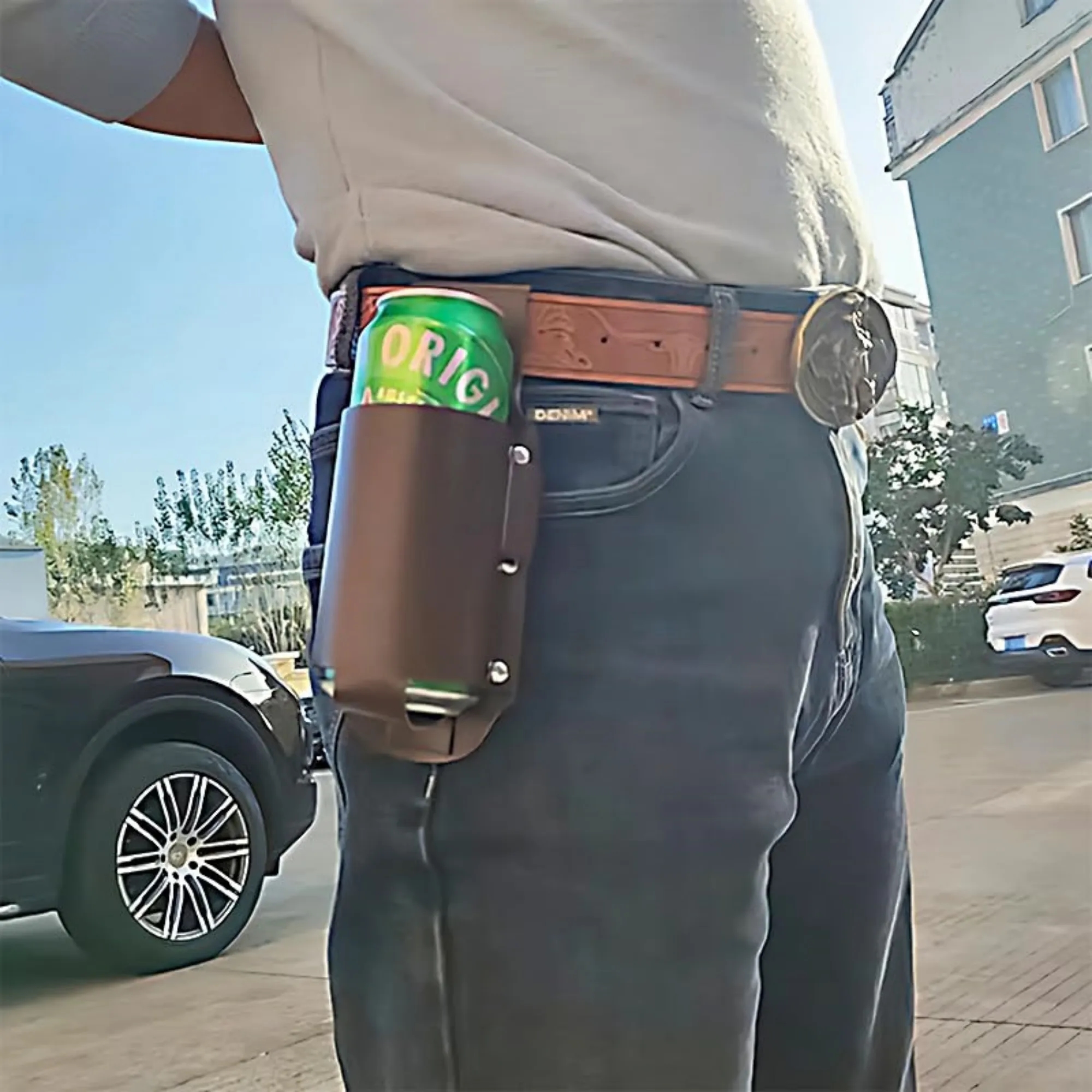 PU Leather Beer Bottle Holster Holder 5