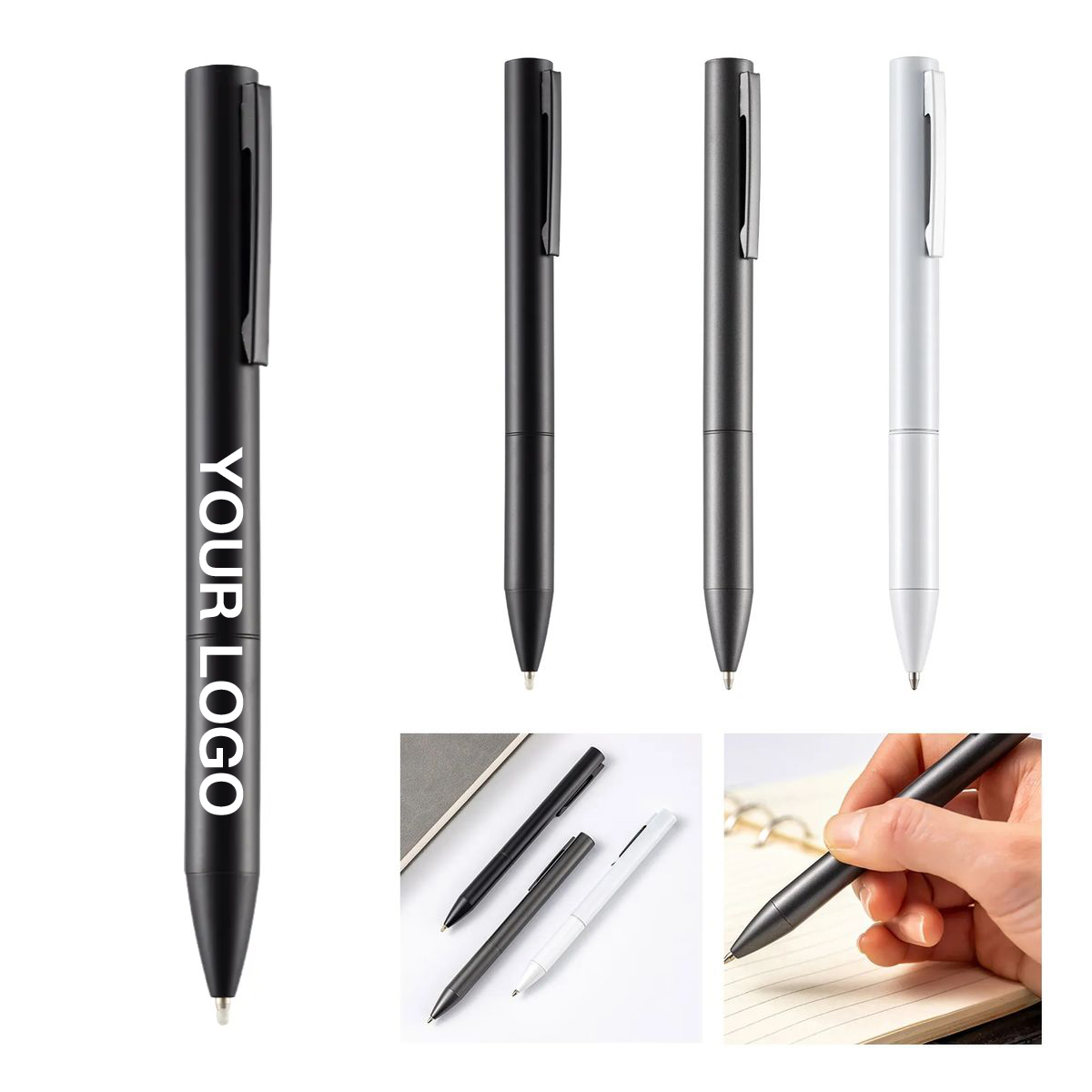 Stainless Steel Matte Twist Pen with Smooth Ballpoint 2