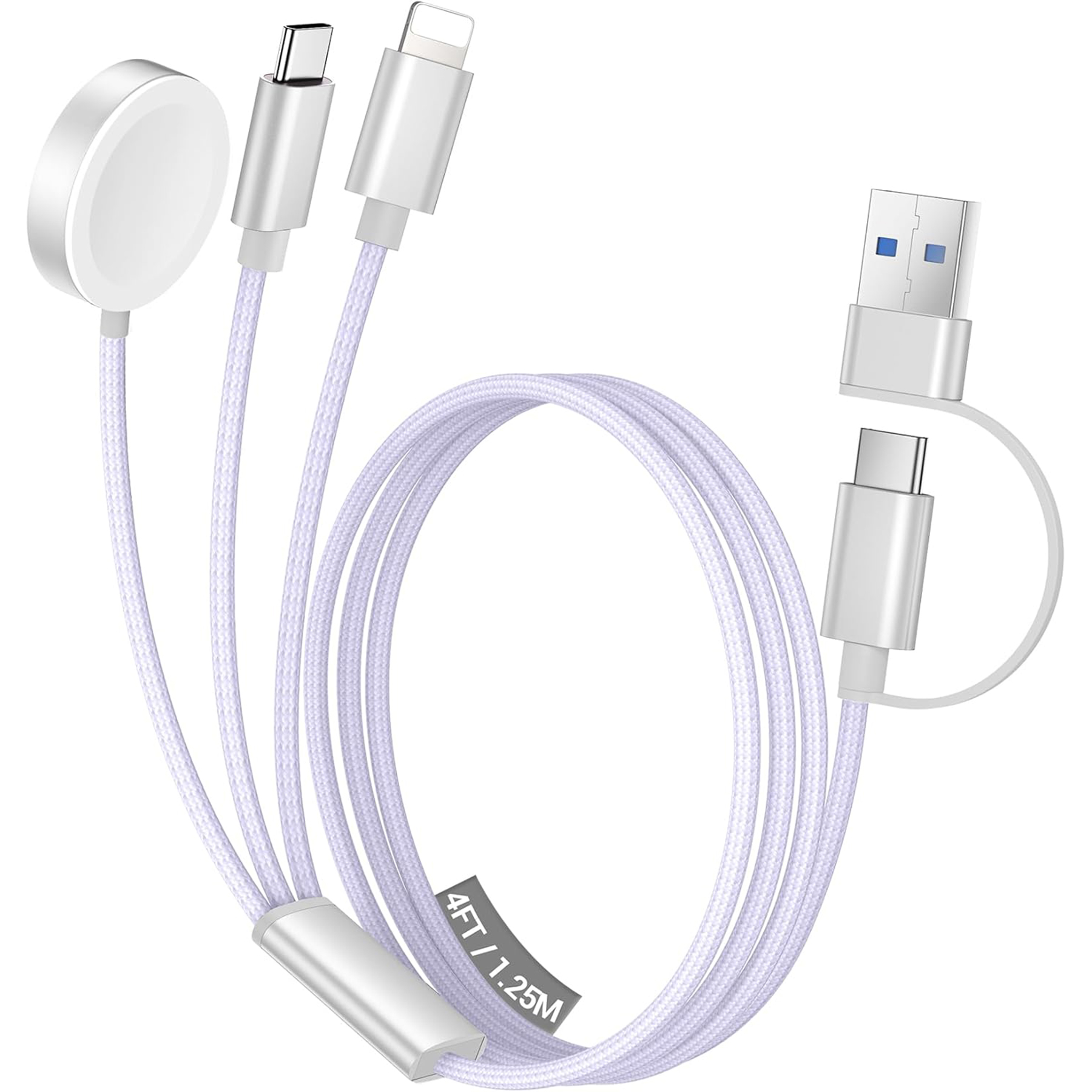 3 in 2 USB C Cable Multi Charging Cable Cord 10