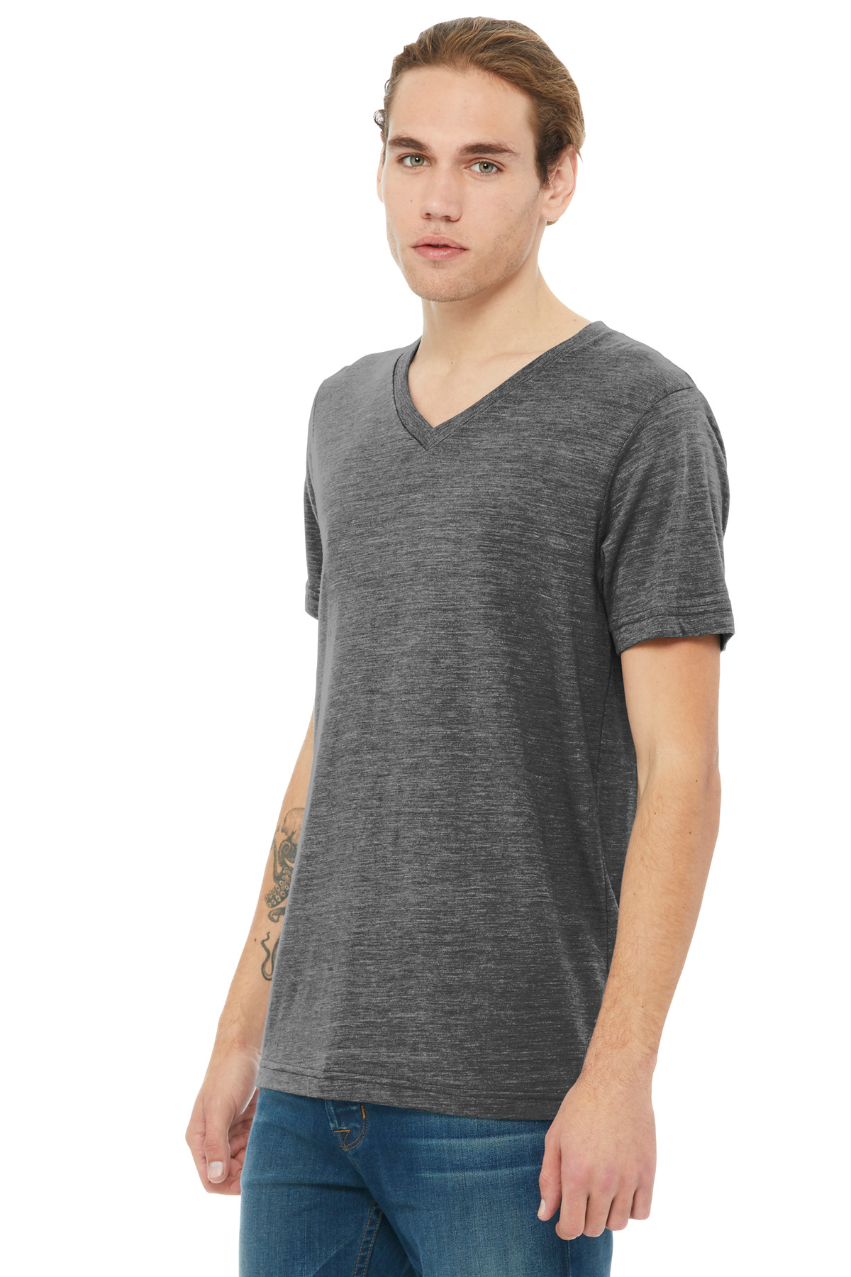 BELLA+CANVAS Unisex Textured Jersey V-Neck Tee BC3655 40