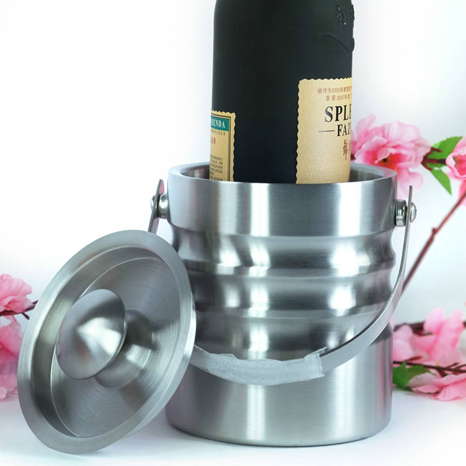 Stainless Steel Ice Bucket with Lid 7