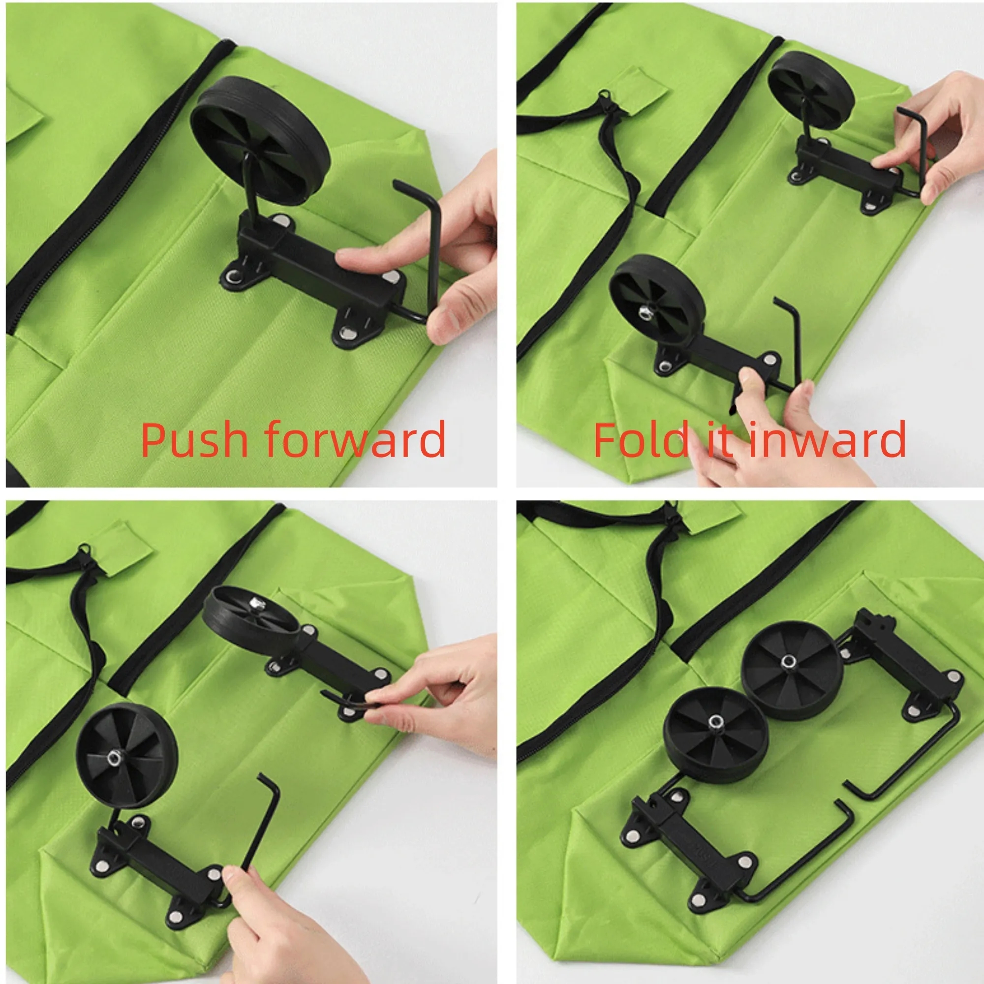 Folding Shopping Cart Trolley Grocery Bags With Wheel 7