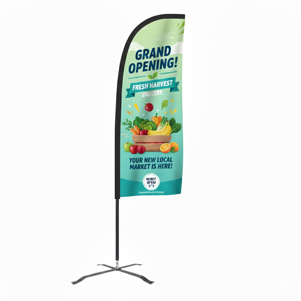 Flex Banner™ LX Feather Flag with Pole, Double-Sided 7' Outdoor Banner 7