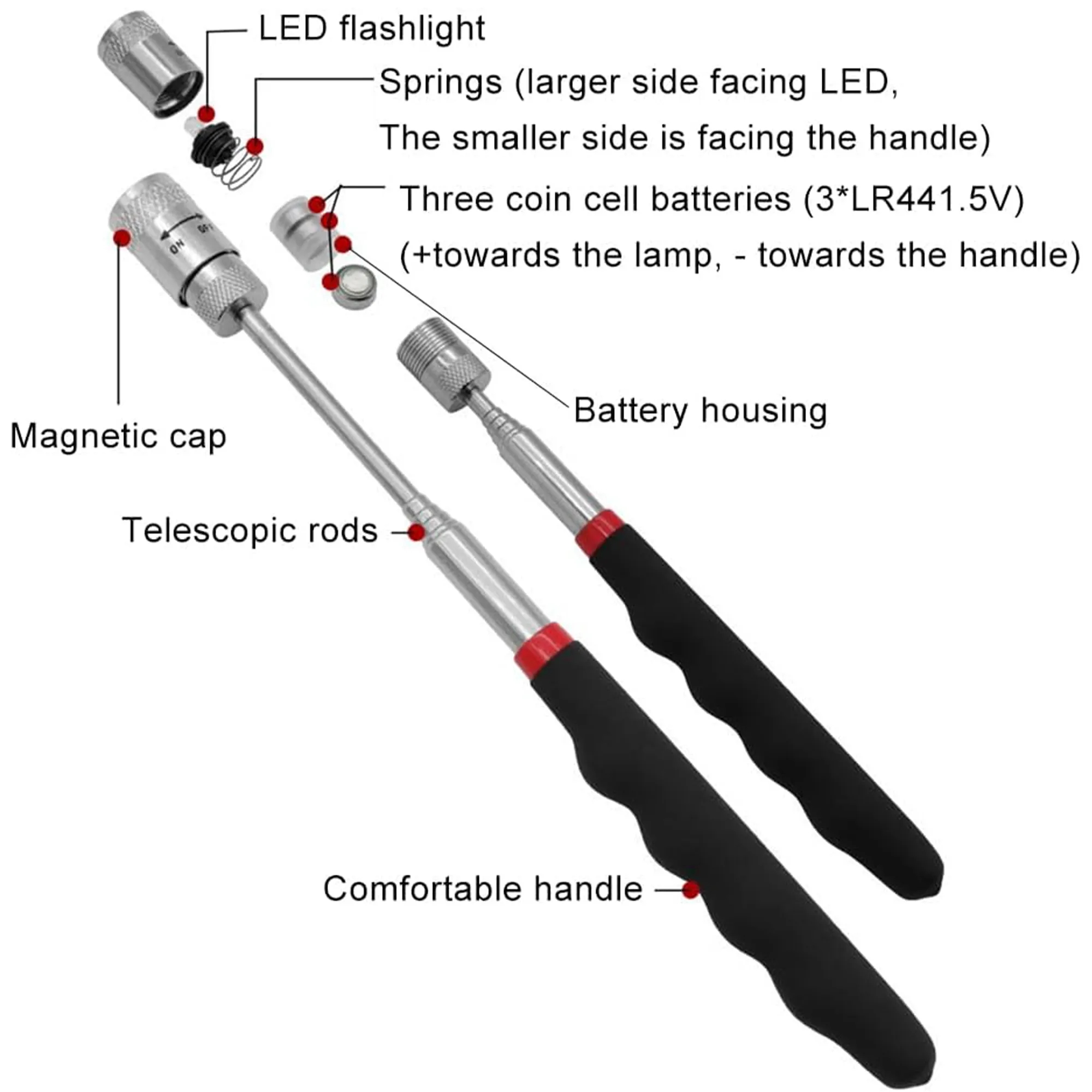 LED Light Power Pickup Magnetic Tool 5