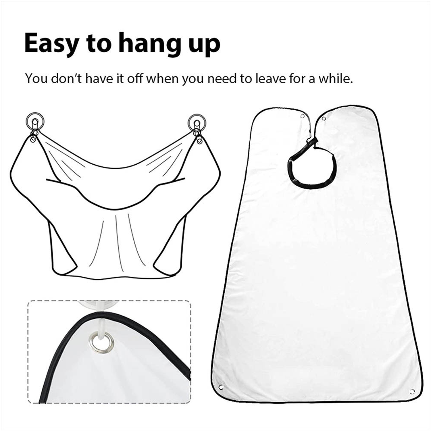 Beard Trimming Catcher Bib with 2 Suction Cups 3