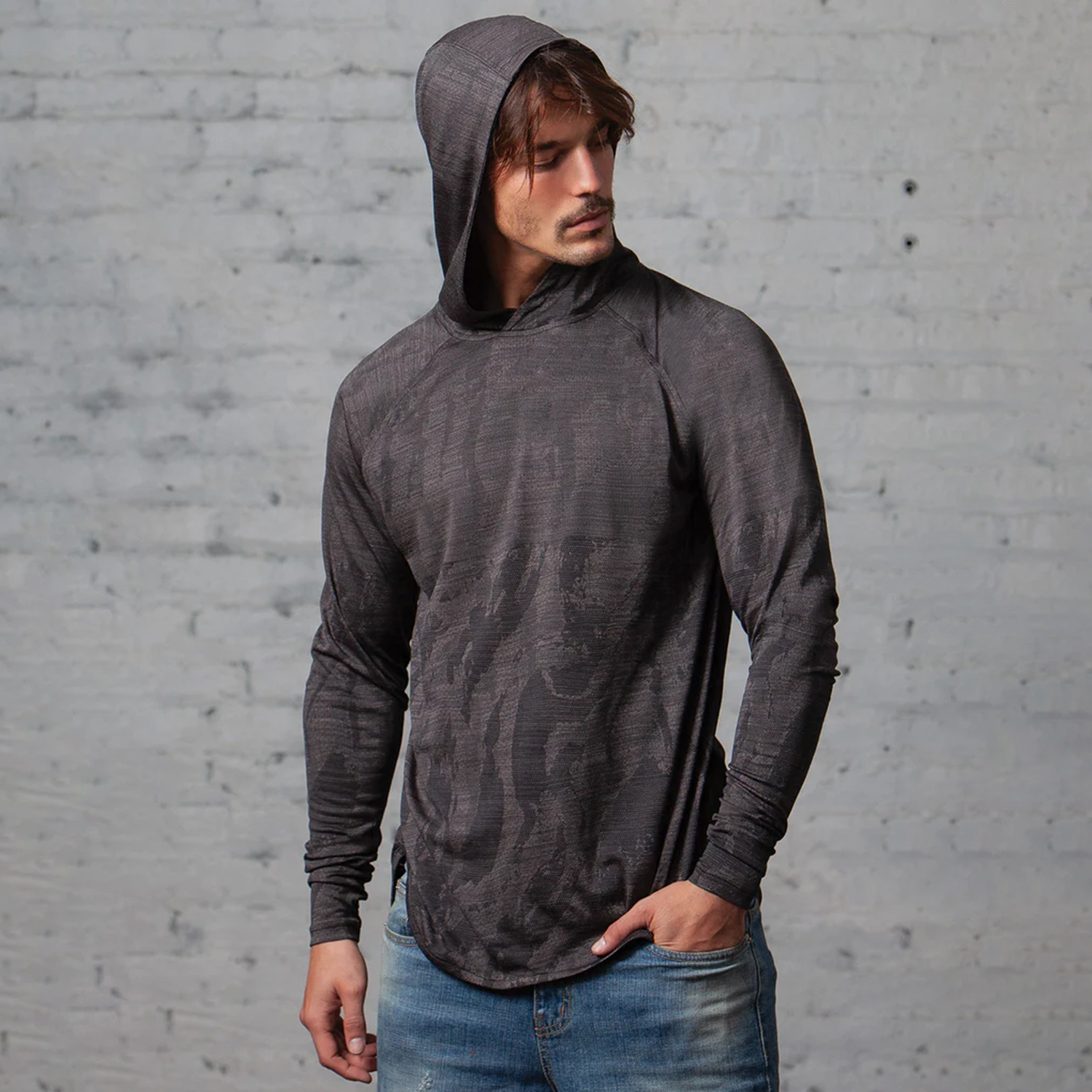 Unisex Covert Camo Lightweight Droptail Hoodie 2