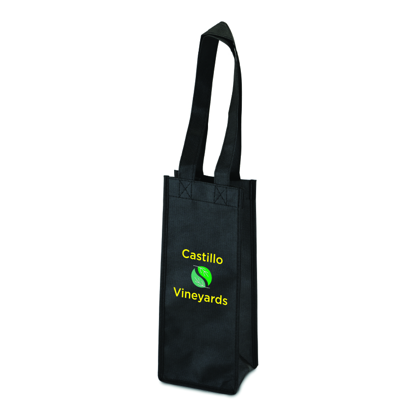 True® 1 Bottle Non-Woven Wine Tote 4