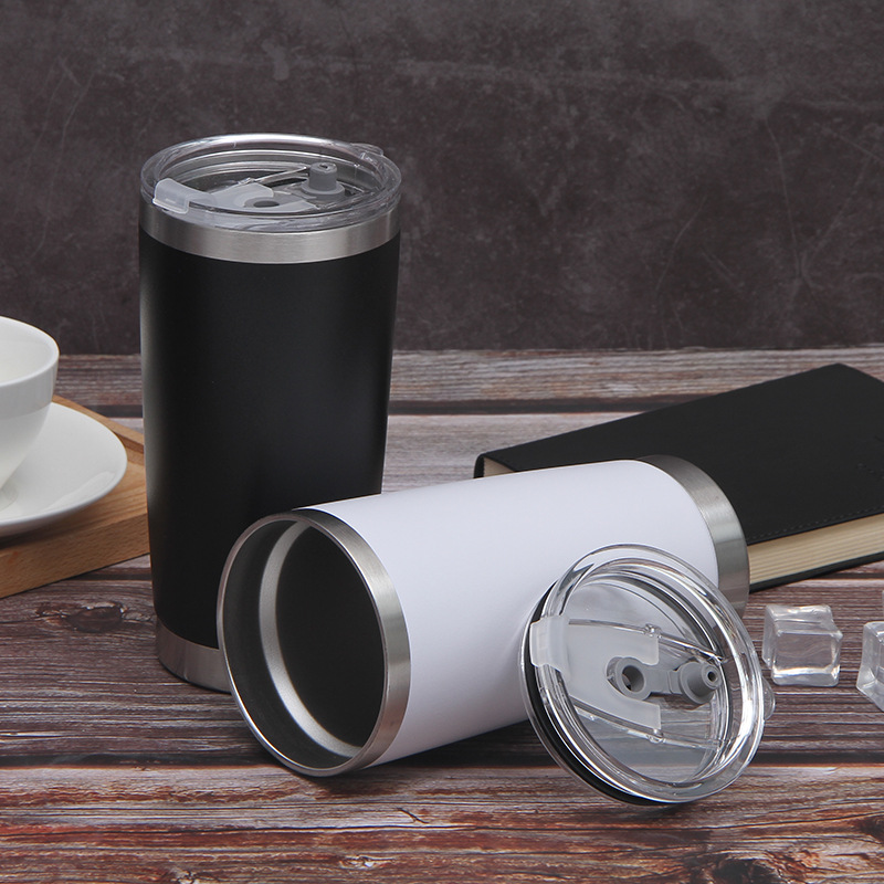 2023 New Design 20oz Double Wall 304 Stainless Steel Insulated Tumbler With Folding Straw And Brush 6