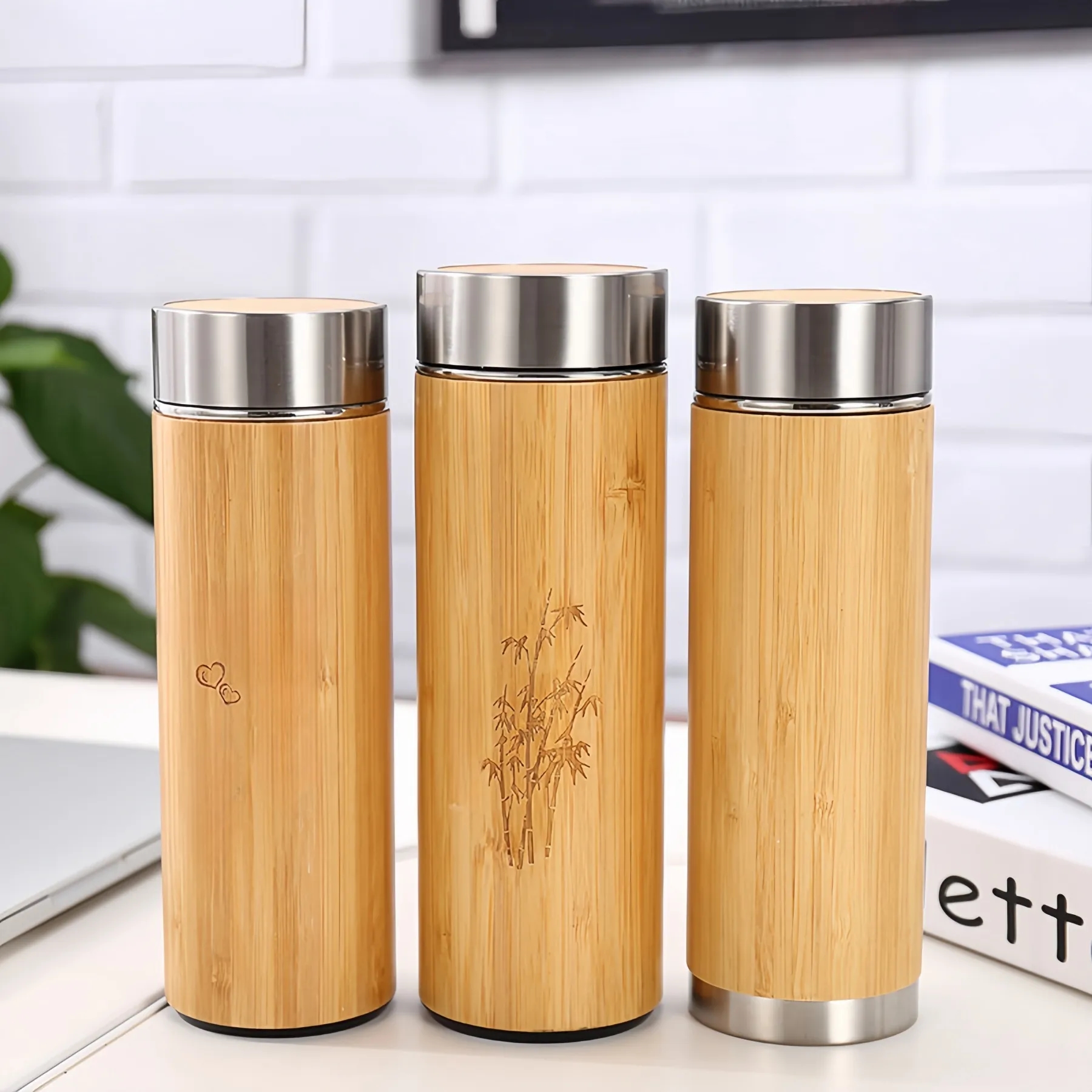 500ml Bamboo Insulate Bottle, custom water bottle with logo imprint 7
