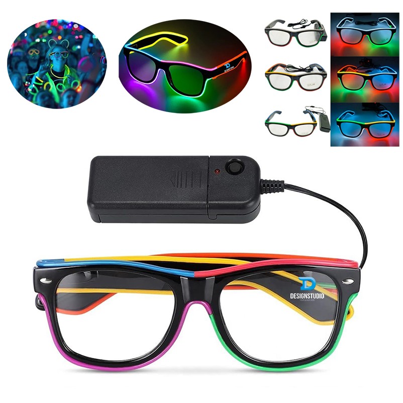 Rave LED Glasses Neon Multi Color Glow in the Dark EDM 2