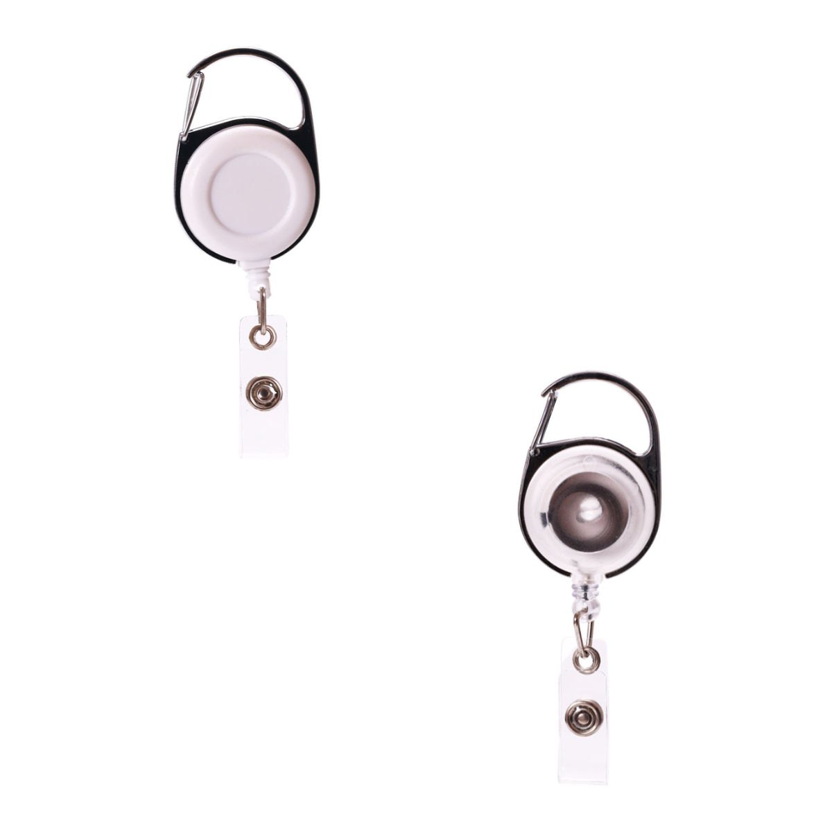 Retractable Carabiner Round Badge Reel w/ Belt Clip 4