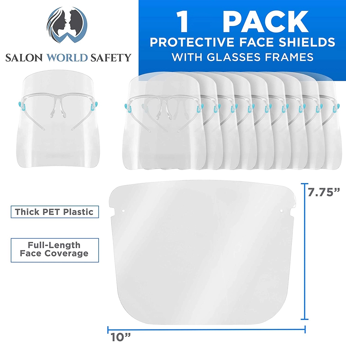 Safety Protective Full Face Shields With Glasses Frames 6