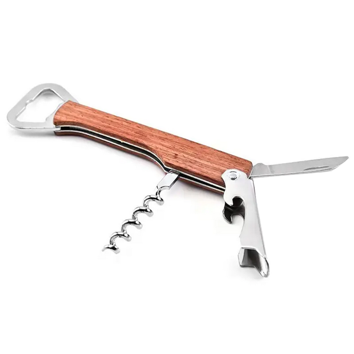 Multi-Function Wooden Corkscrew Bar Tool Opener 1