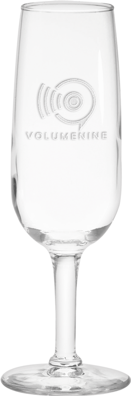 6.5 oz. Champagne Flute - Deep Etched, custom glassware with logo imprint 2