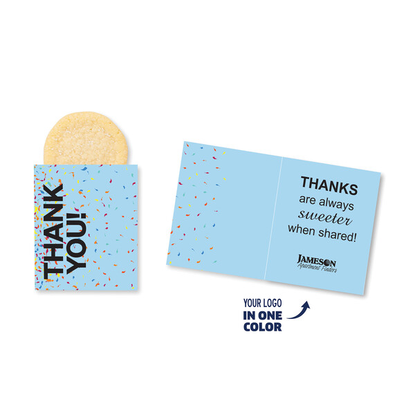 One Color Foil-Stamped Stock Gratitude Mini Sweeter Card with Single Sugar Cookie 1