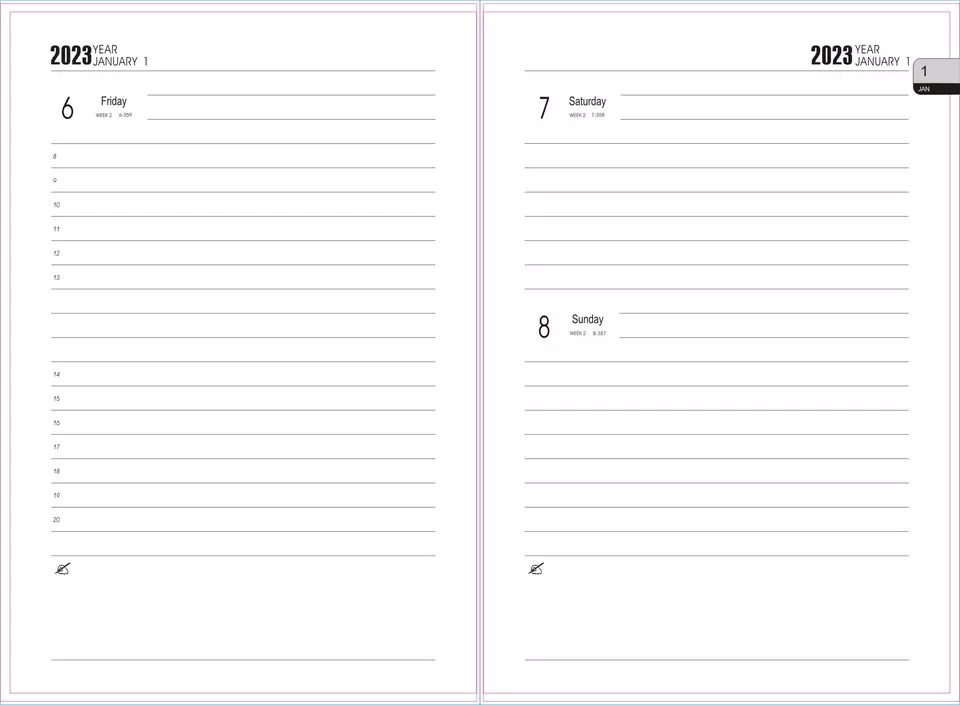 2024 Leather 12 Month Planner Notebook 1