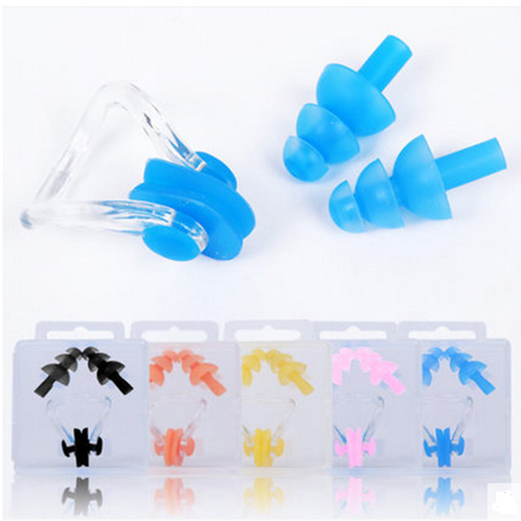 Waterproof Silicone Swimming Earplugs Nose Clip Plugs 2