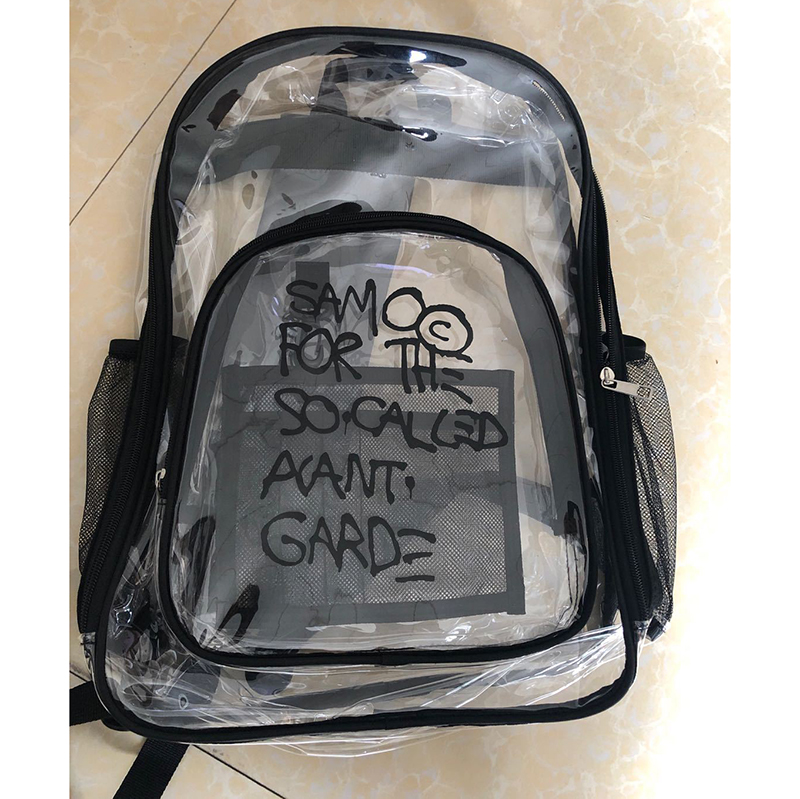 Medium Transparent See Through Plastic Clear Bookbags 11