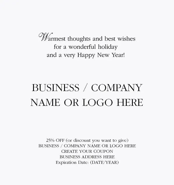 Holiday Token Coupon Cards 2
