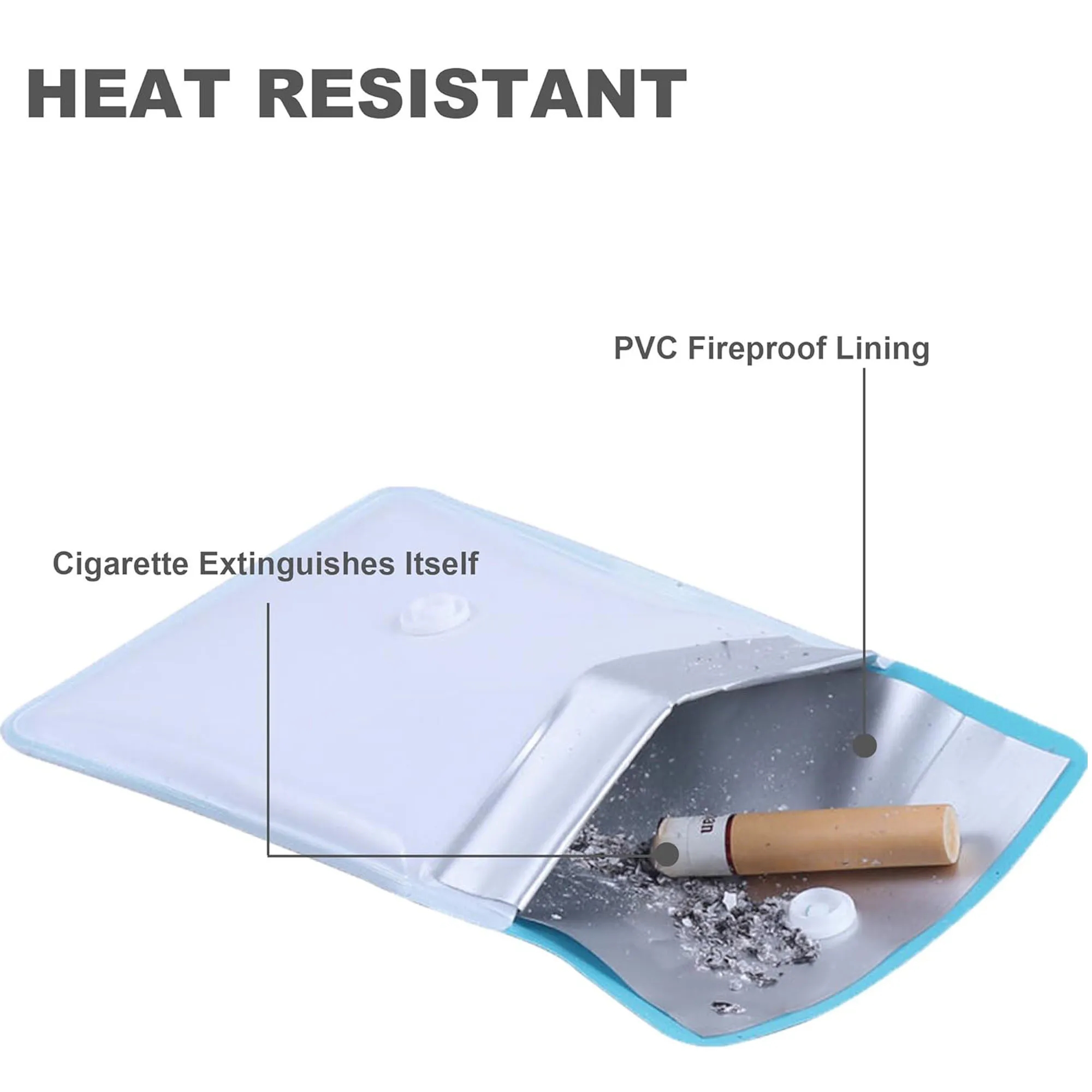 Fireproof PVC Portable Compact Pocket Ashtray Pouch 16