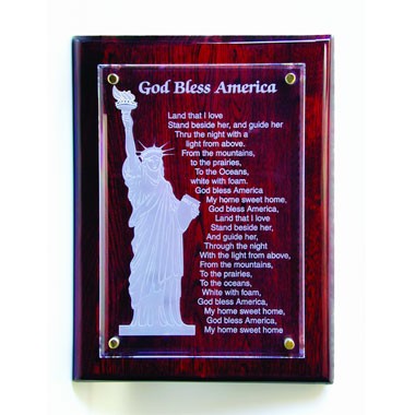 PIANO FINISH PLAQUE WITH BEVELED GLASS TOP 1