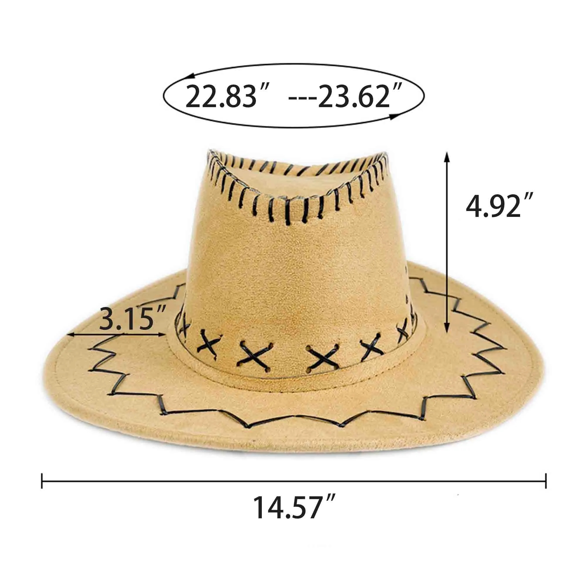 Western Cowboy Hat Costume with Bandana 3