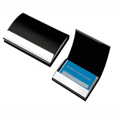 Leatherette Business Card Case with Stainless Steel Engraving Plate 2