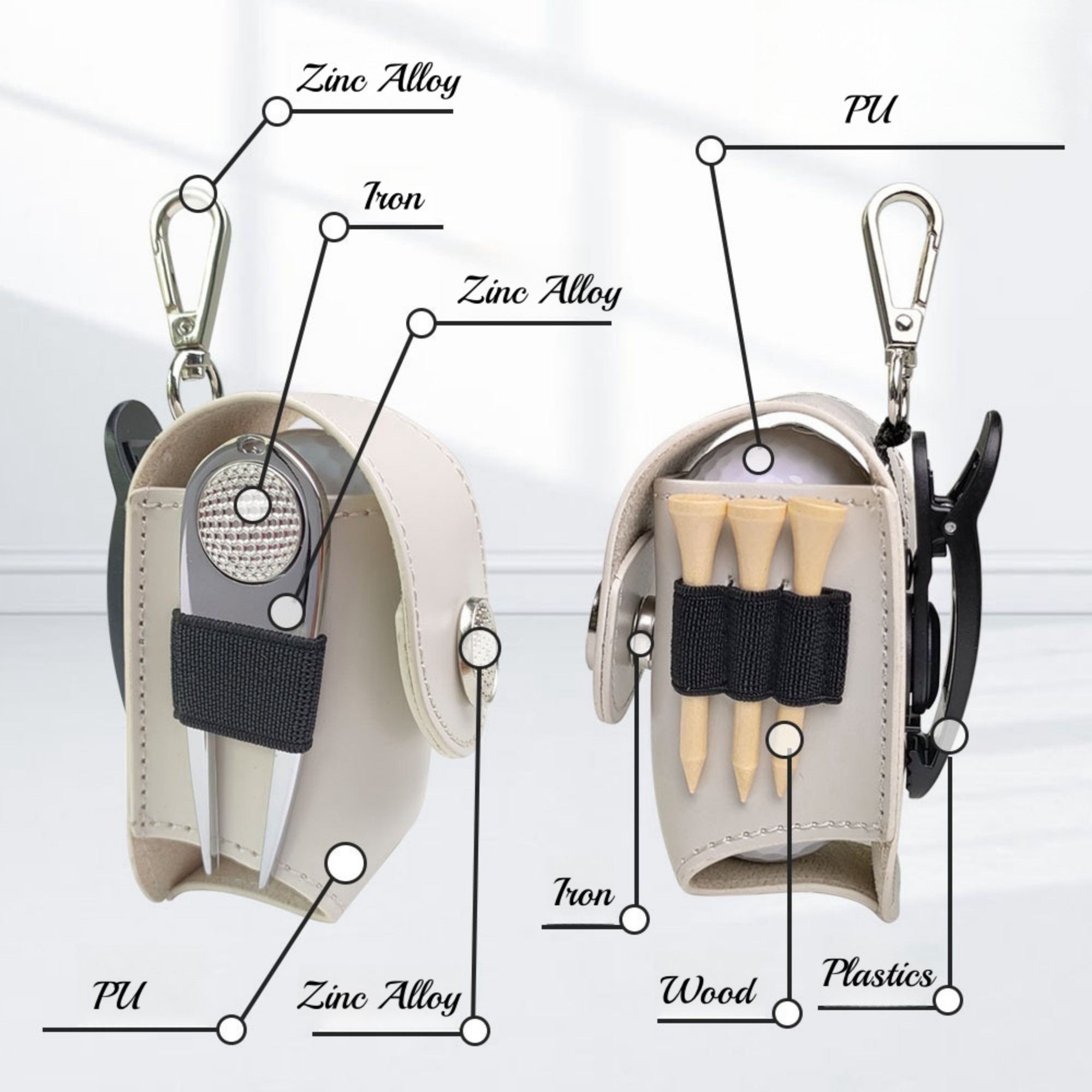 Clip-On Golf Mini Bag Including Accessories 2