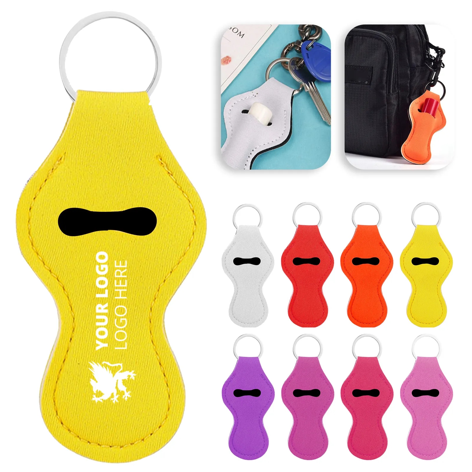 Neoprene Chapstick Holder Keychain 2