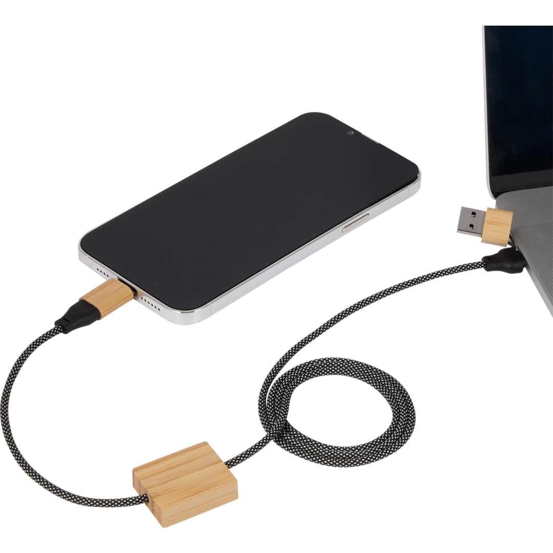 FSC® 100% Bamboo 5-in-1 100W Laptop Charging Cable 39