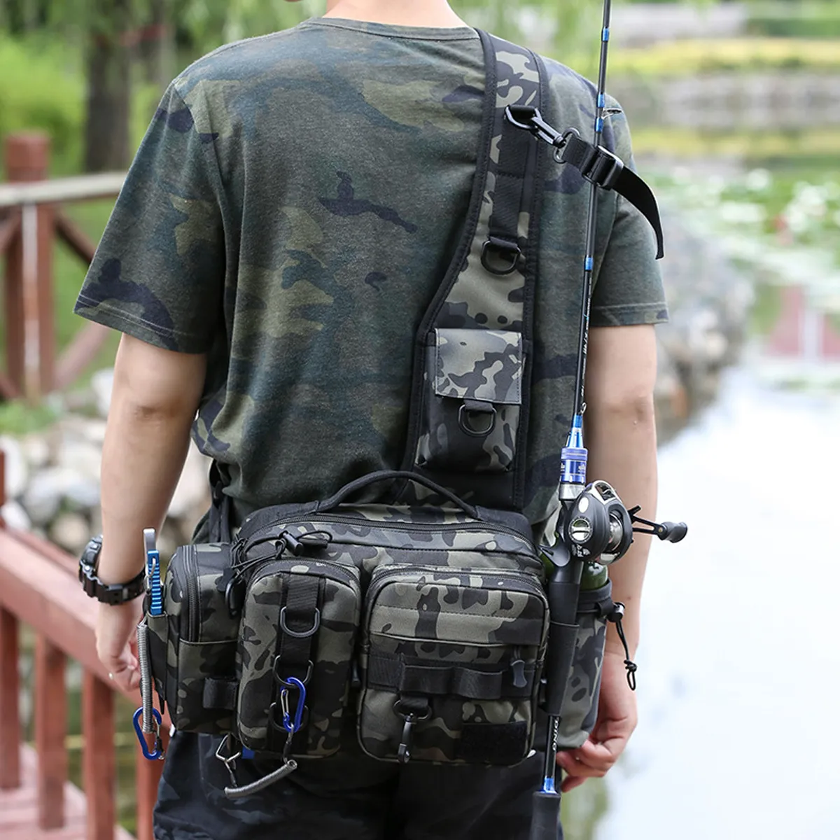 Fishing Hunting Tackle Bag Fanny Pack Waterproof Waist 3