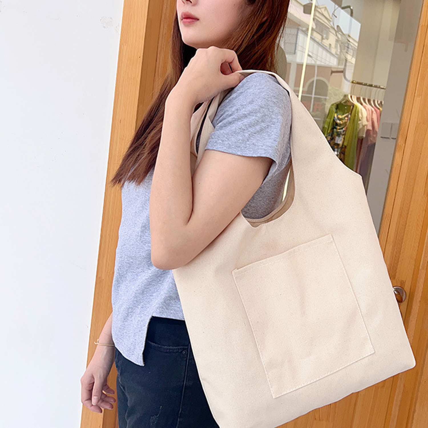Natural Cotton Canvas Tote Bags, custom tote bag with logo imprint 4
