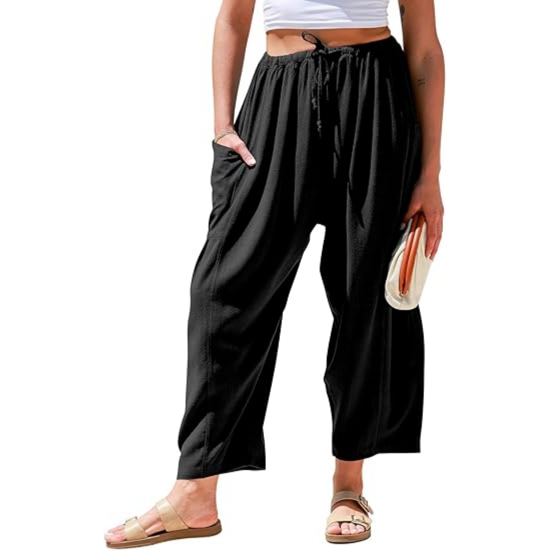 Women Linen Wide Leg Pants 16