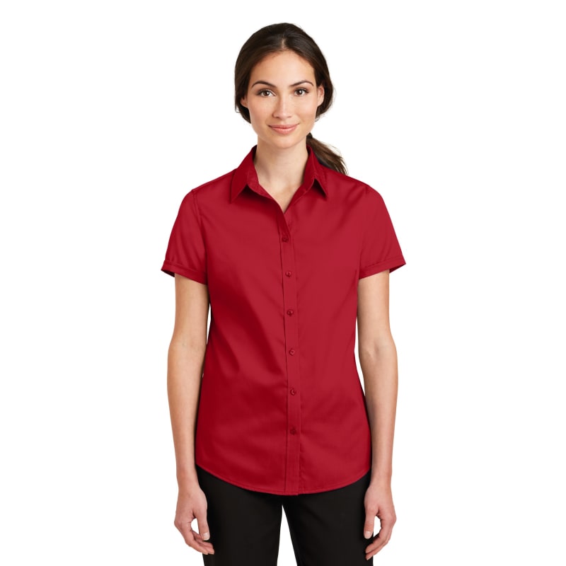 Port Authority Ladies Short Sleeve SuperPro Twill Shirt. 49