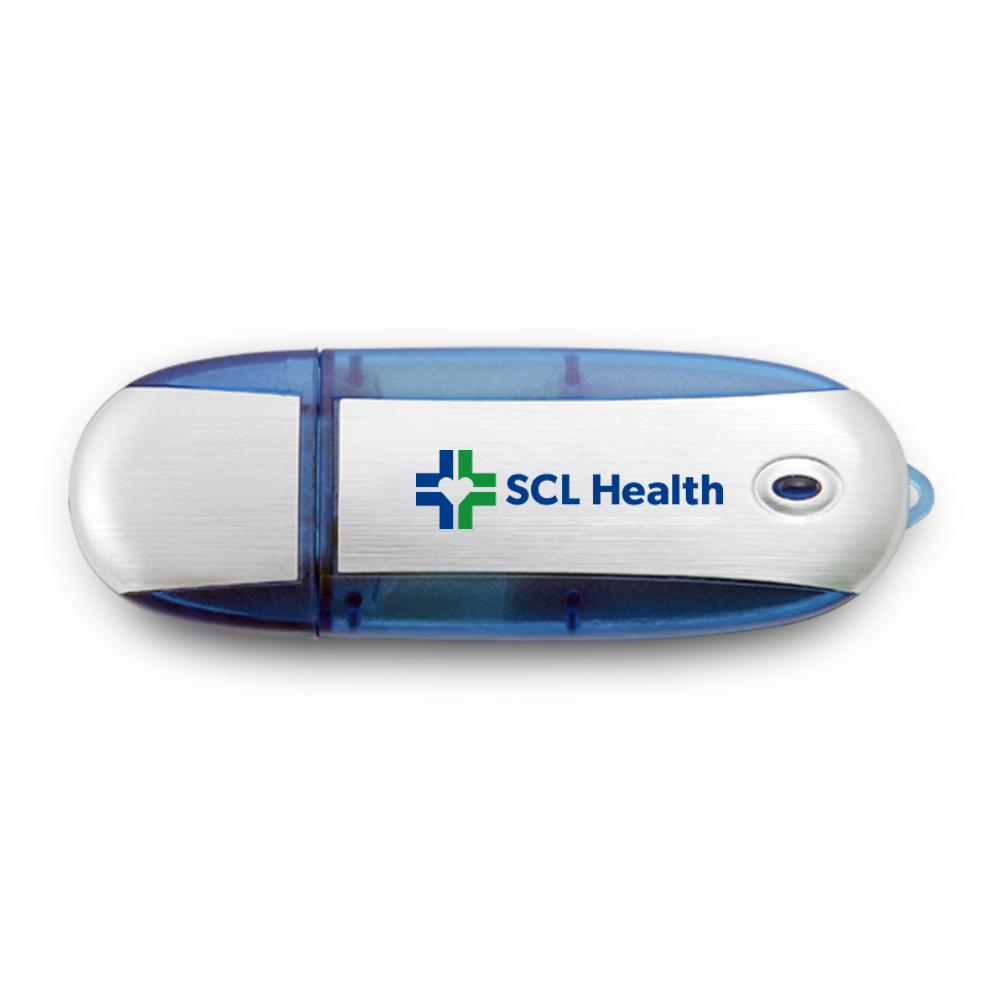Lemont Brushed Aluminum Oval USB Flash Drive 3