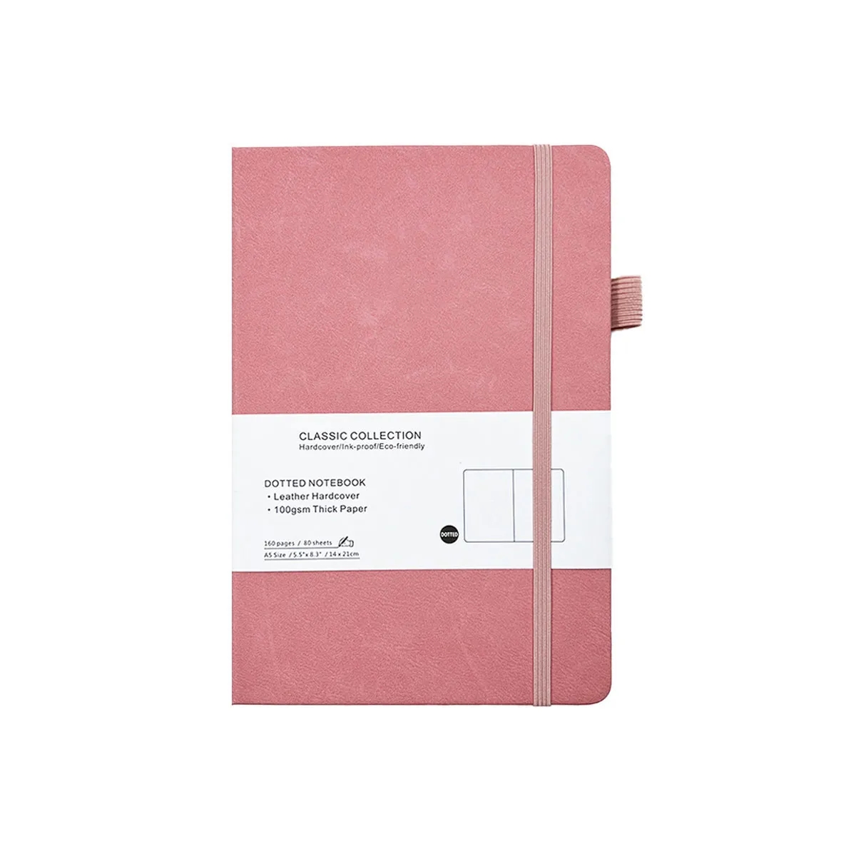 A5 Leather Cover Dotted Notebook 8