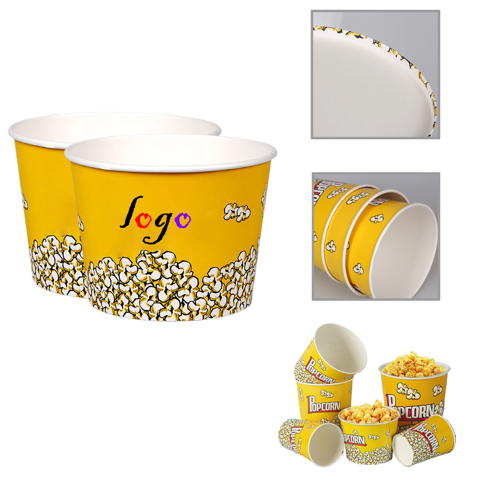 MOQ300 Bulk 85oz Disposable Popcorn Buckets 1