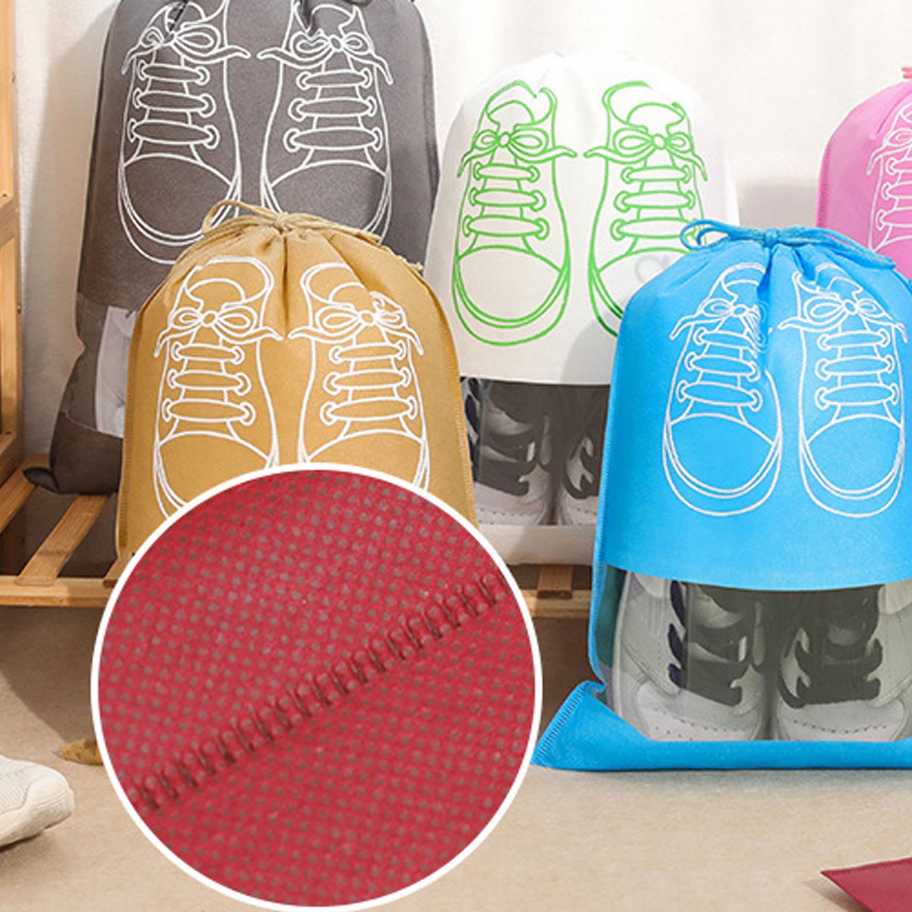 Travel Portable Drawstring Shoe Bag 2