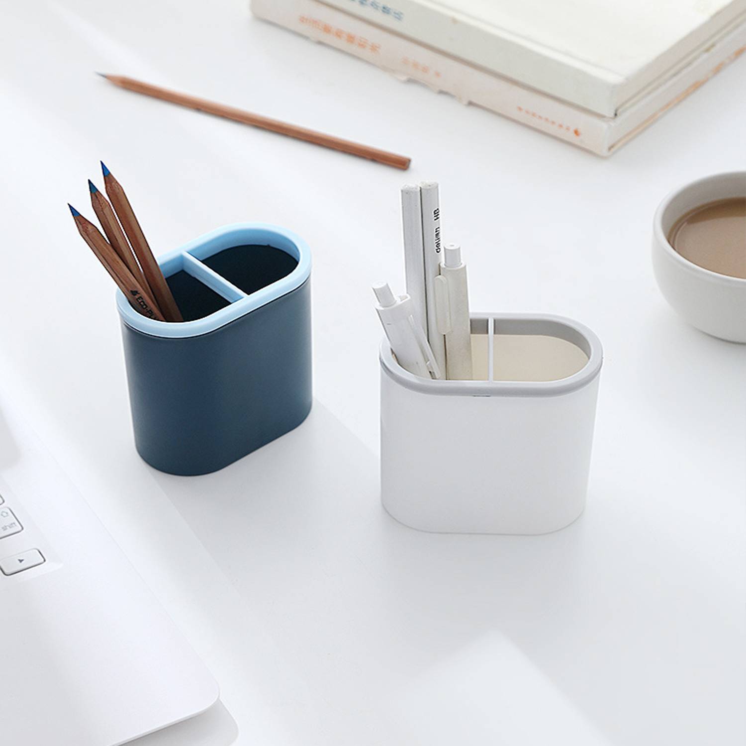Office Plastic Solid Color Pen Holder 6