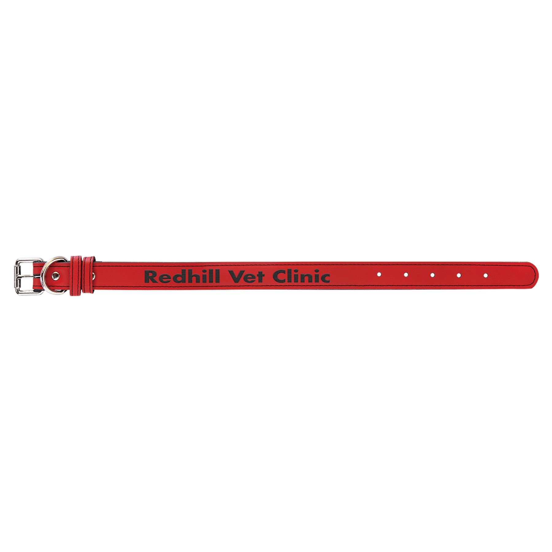 19" x 1" Red Leatherette Dog Collar 2