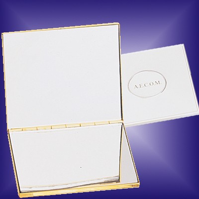 Brushed Aluminum Compact Mirror with Pouch 2