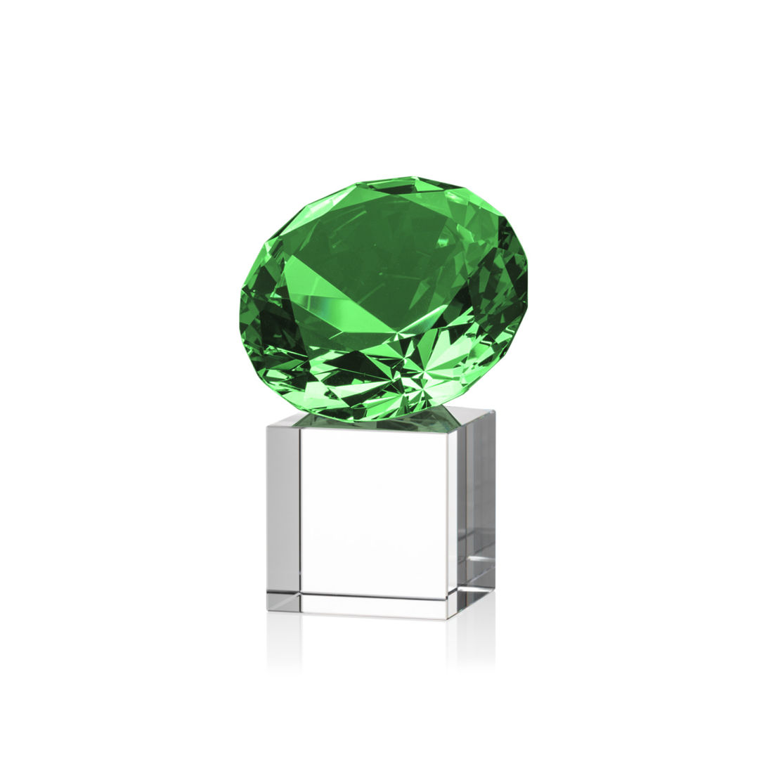 Gemstone Award on Cube - Emerald 1