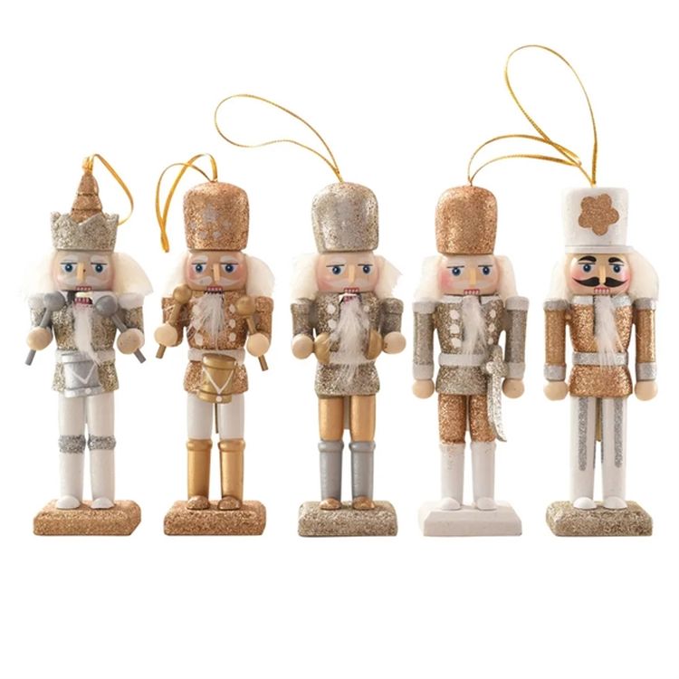 5in Christmas Wooden Nutcracker Ornaments 1 Set of 5pcs 2