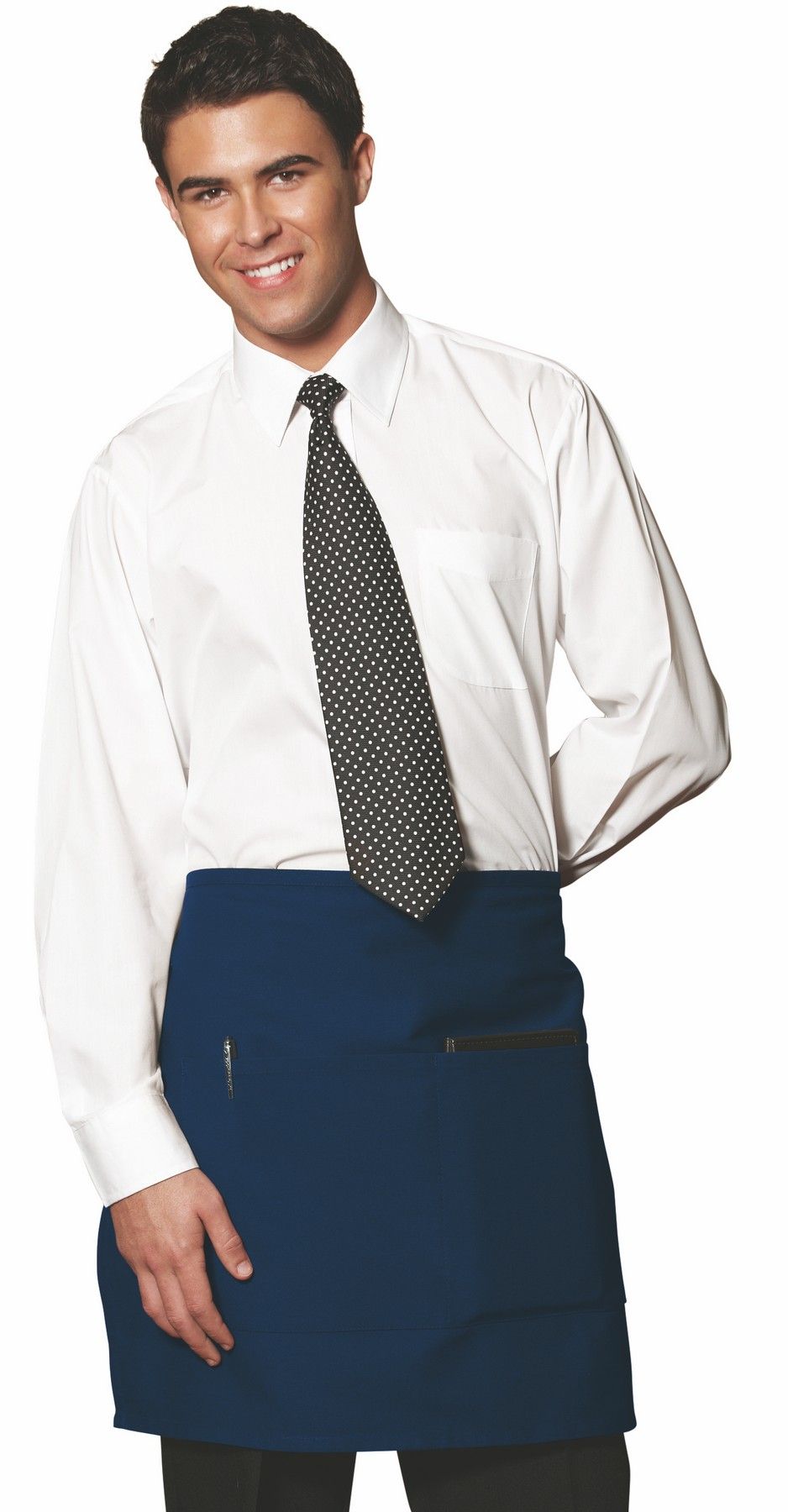 Navy Half Waist Bistro Apron 1