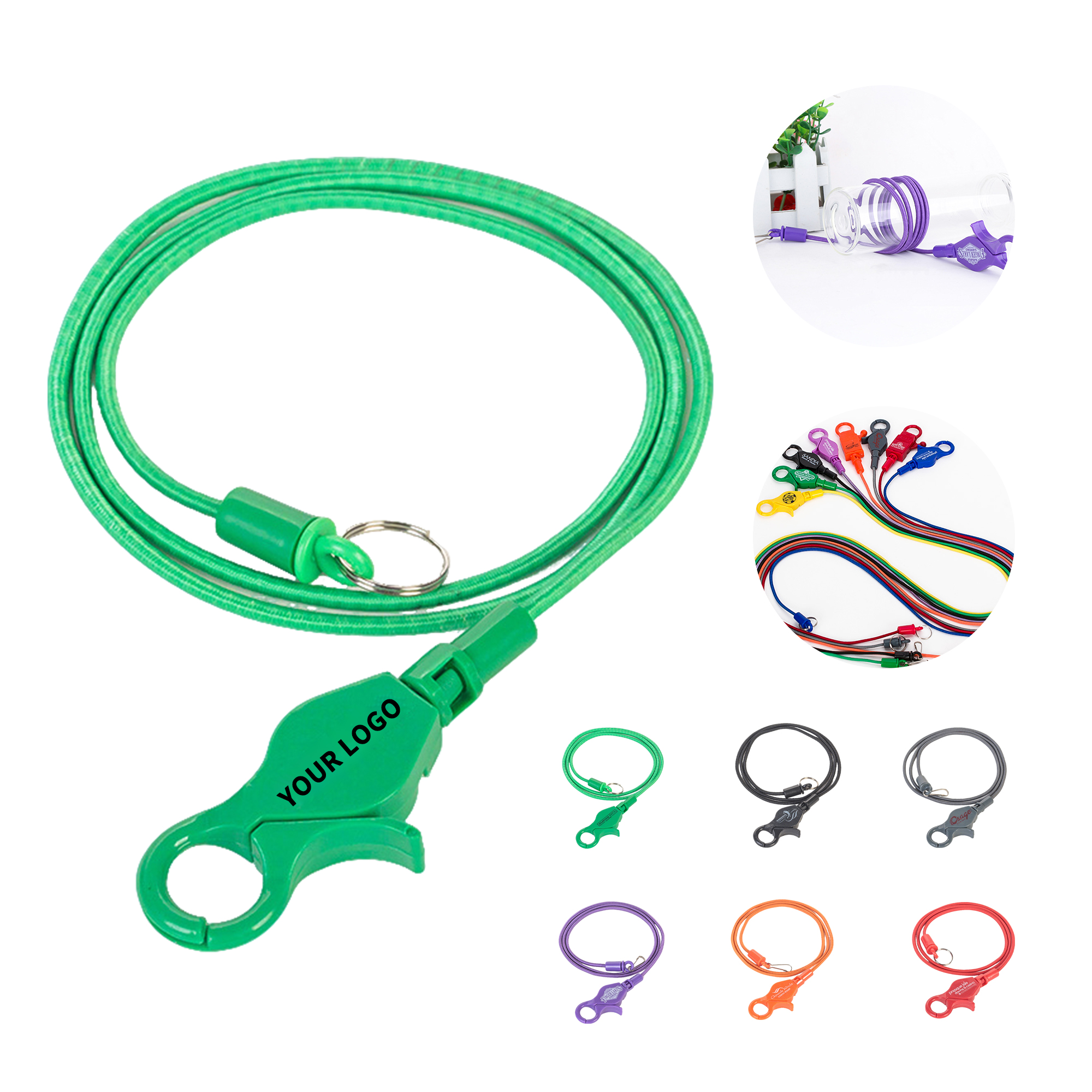 Nylon Covered Bungee With Lobster Hook 35.9" Length X 1.4" Width 6
