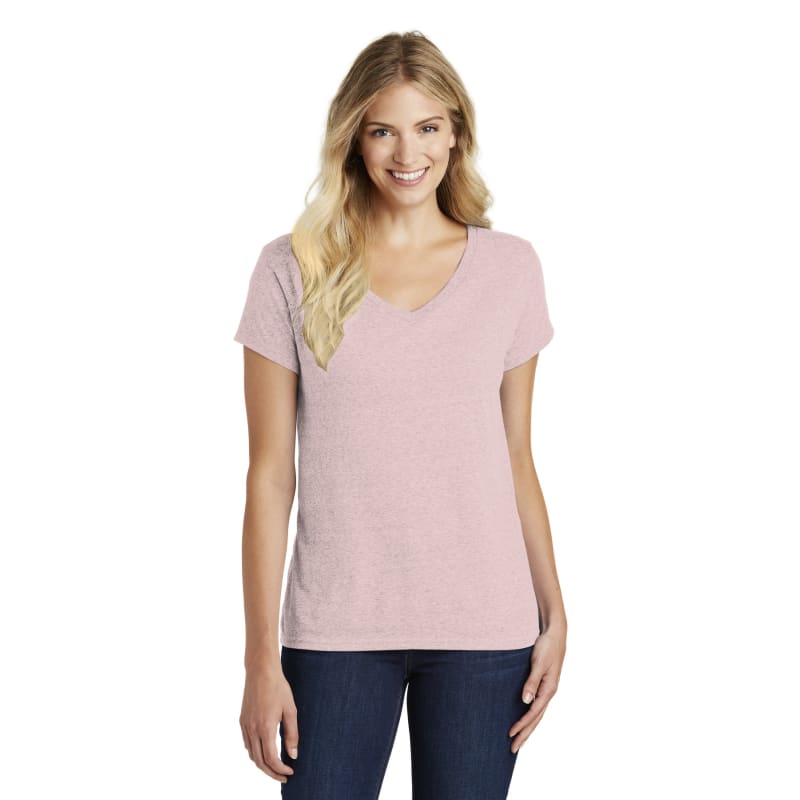 District Women's Perfect Blend CVC V-Neck Tee. 14